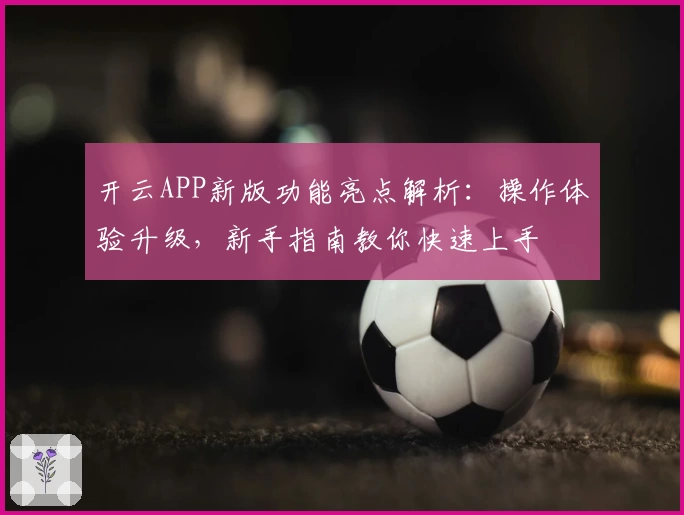开云APP新版功能亮点解析：操作体验升级，新手指南教你快速上手